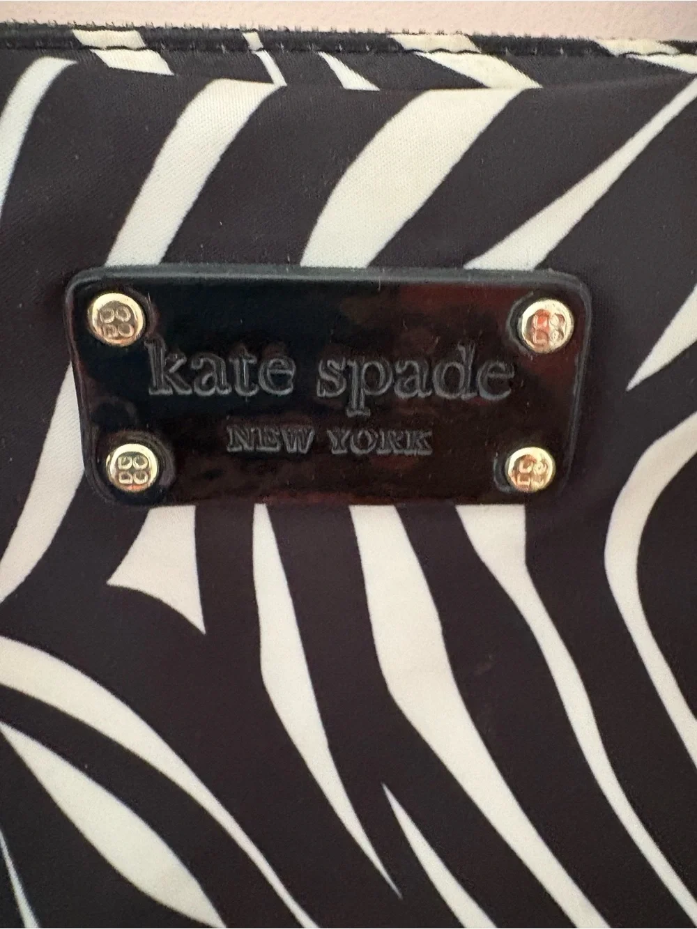 Kate Spade Black and White Zebra-Print Shoulder Bag